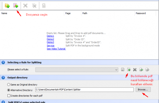 A-PDF Content Splitter ile Pdf İçeriğe Göre Bölme